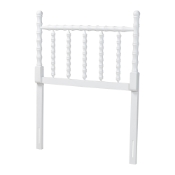 Baxton Studio Edaline Bamboo Motif Headboard - Crafted Wood Panel with Decorative Turned Spindle Design for Boho Costal Bedroom, Twin, White